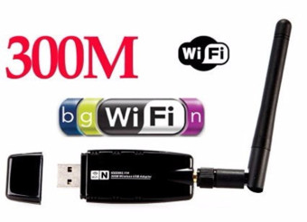 300Mbps 2T2R 802.11 b/g/n WIFI USB Adapter WiFi Dongle with External Antenna for TV Box DVB STB Desktop Laptop(Black) - intl
