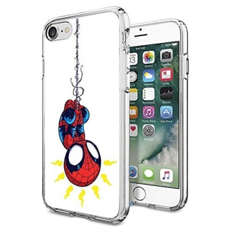 Spider Man iPhone 7 Case, Onelee [Never fade] Marvel Comic Hero Spider Man Clear TPU Soft Rubber Case for regular iPhone 7 4.7\" [Scratch proof] [Drop Protection] - intl