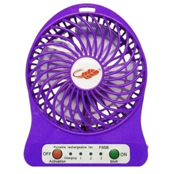 F95B Portable Rechargeable USB Pocket Mini Fan Handheld Travel Blower Air Cooler (Purple) (Color:As First Picture) - intl