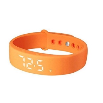 Bluesky W5 Pedometer Bracelet Wristband Step Calorie Counter Smart Watch Walking Distance with Sleep Monitor Temperature Time/date Function for Outdoor Sports Running Walking Body-building, Orange (Intl)