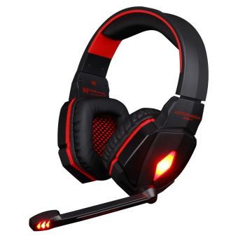 G4000 Stereo Gaming Headphone Headset Headband with Mic Volume Control for PC Game (Red)