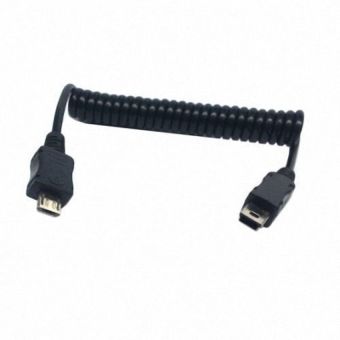 CY Chenyang 0.5m USB 2.0 Mini 5pin to Micro USB Stretch DataCableBlack for Tablet Phone - intl