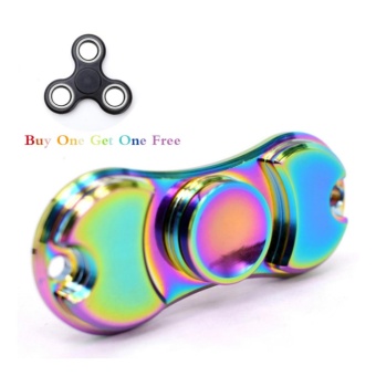 EDC Metal Rainbow Fidget Cube Hand Spinner Toys - intl