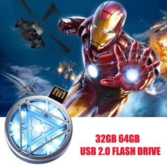 64GB Cartoon Iron Man Energy heart USB 2.0 Flash Memory Drive Stick Pen Thumb U Disk - intl