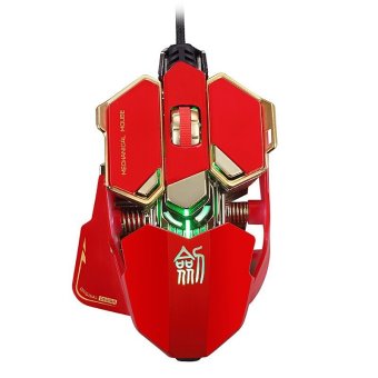 LUOM G10 9 Buttons DPI Adjustable Optical USB Wired Professional Macros Gaming Mouse (Red)