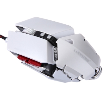 MiniCar LUOM G50 Wired Programmable 10 Buttons Professional Optical Mechanical Gaming Mouse(Color:White) - intl