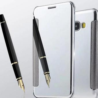 Executive Chanel Case Samsung Galaxy J7 Prime Flipcase Flip Mirror Cover S View Transparan Auto Lock Casing Hp - Silver