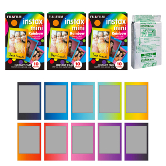 Fujifilm Instax Mini Rainbow Instant 30 Film for Fuji 7s 8 25 50s 70 90/ Polaroid 300 Instant Camera/ Share SP-1