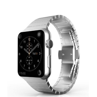 Bluesky Apple Watch Band, Stainless Steel Replacement Smart Watch Band Wrist Strap Bracelet with Butterfly Buckle Clasp for 42mm Apple Watch All Models - SILVER Not Fit iWatch 38mm Version 2015