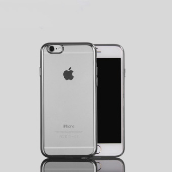 Ultra tipis kasus pelapisan tepi ponsel transparan untuk iPhone 6/6s (Silver) - International