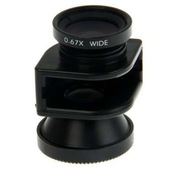 Lesung Fisheye 3 in 1 Photo Lens Quick Change Camera for iPhone 5 - LX-I005 - Hitam