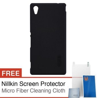 Nillkin Frosted Hard Case untuk Sony Xperia M4 Aqua Casing Cover - Hitam + Gratis Nillkin Screen Protector