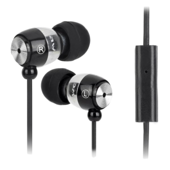 ZUNCLE AWEI Q38i Wired In-Ear Earphone w/ Mic. / 3.5mm Jack for MP3 + MP4 + More - Black + Silver (130cm)