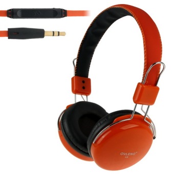 OEM OVLENG V9 Universal Stereo Headset with Mic (Orange)