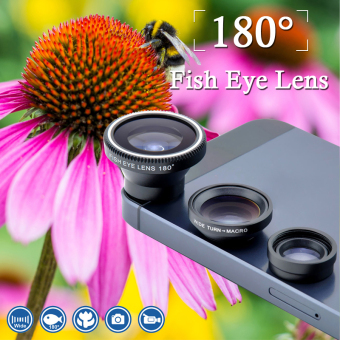 XCSource Universal 180° Fisheye Lens + Wide Macro Lens Kit for iPhone Samsung Smartphones