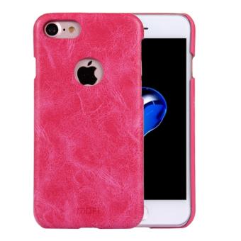 MOFI for iPhone 7 Crazy Horse Texture Leather Surface PC Protective Case Back Cover(Magenta)  - intl