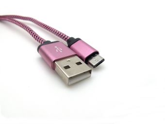 Miibox Kabel Data / Charge / Chrome Cable Warna Micro USB For Smartphone/Gadget (Soft Pink)