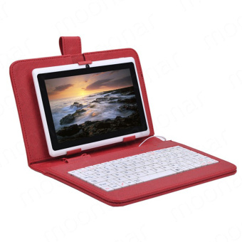 Moonar 7'' Inch PU Leather USB Keyboard Cover Stand Case Tablet PC with Stylus Red