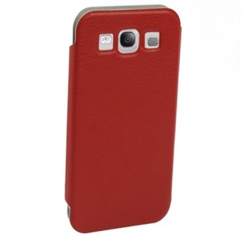 Blz Flip Leather Case Cover Pouch with Holder for Samsung Galaxy SIII / i9300 - Merah