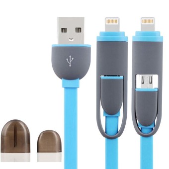 2 in 1 USB Cable 8Pin 1M Sync Data Charger For Mobile Phone (Blue) - intl