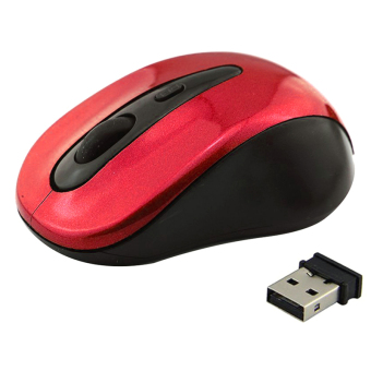 Cocotina Useful Cordless USB Receiver Wireless 2.4G Optical Mouse for Laptop PC Computer – Red