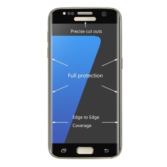 HAT PRINCE 0.26mm 3D Curved Full Size Tempered Glass Screen Protector for Samsung Galaxy S7 G930 - Black - intl