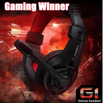 4 Pcs Lupus G1 Over-ear Gaming Headphones With Mic Stereo Bass For PC Games - intl