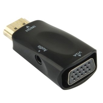 Universal Full HD 1080P HDMI Male to VGA and Audio Adapter for HDTV / Monitor / Projector - Hitam