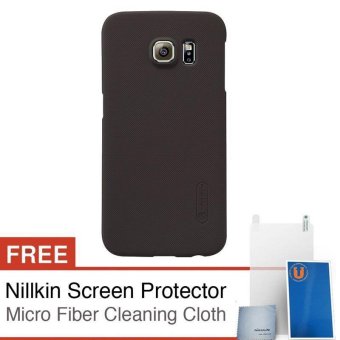 Nillkin Frosted Hard Case untuk Samsung Galaxy S6 Edge Casing Cover - Cokelat + Gratis Nillkin Screen Protector