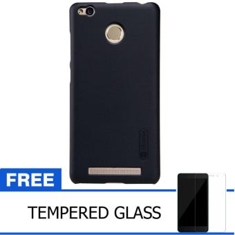 Nillkin For Xiaomi Redmi 3 Pro Super Frosted Shield Hard Case Original - Hitam + Gratis Tempered Glass