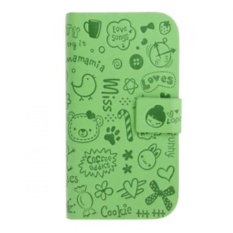 Magic Girl Left and Right Flip Leather Case for Samsung Galaxy S III / i9300 - Hijau