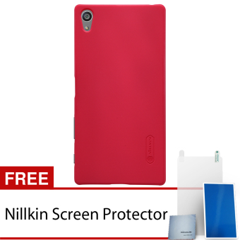 Nillkin Sony Xperia Z5 Premium Super Frosted Shield Hard Case - Original - Merah + Gratis Nillkin Screen Protector