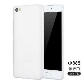 Soft Silicon Case For Xiaomi 5 Phone Case xiaomi5 + xiaomi 5 Tempered Glass Film（White） - intl