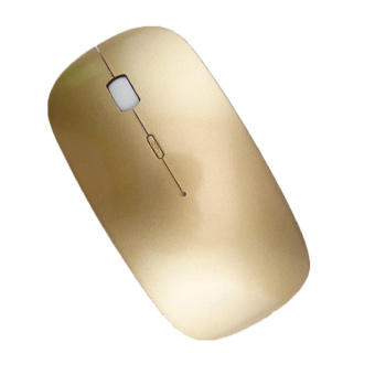 2.4 GHz Slim Wireless Optical Mouse Ultra Thin Mice (Gold) - Intl