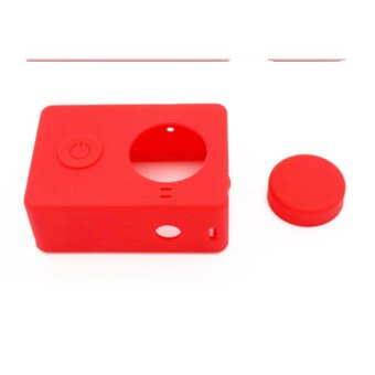 Silicon Case and Lens Cap for Xiaomi Yi - Merah