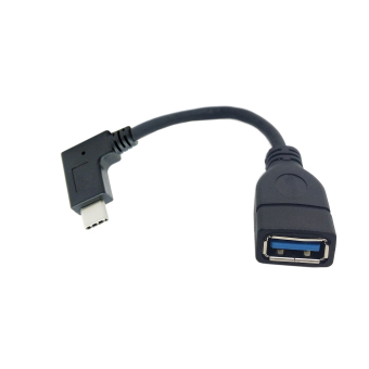 CY 90 kaki kanan siku USB-C USB 3.1 Type C OTG kabel data - Hitam (10 cm)