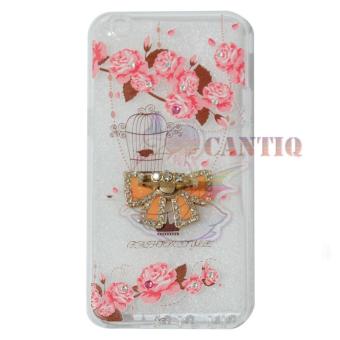 QCF Softcase Flower Oppo A39 Case Femininity & Shine Swarovsky Holder Ring Softshell / Jellycase / Silicone Case / Softcase Oppo - Holder Pita + Small Bird