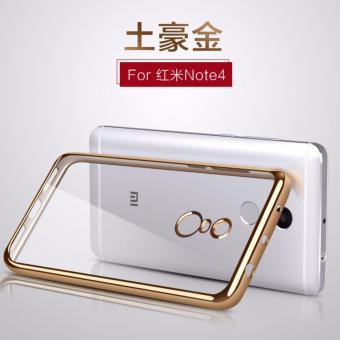 4Connect TPU Jelly Chrome Case for XiaoMi RedMi Note 4 - Gold