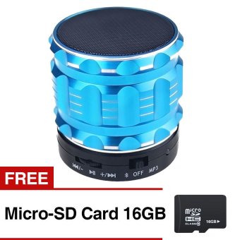 Portable Mini Bluetooth Speakers Metal Steel Wireless Smart Hands FREE Speaker Support SD Card For Mobile Phone (Blue)