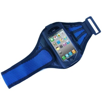 Mesh Cloth Material Sports Armband Case for iPhone 4/4s - ZE-AD104 - Dark Blue