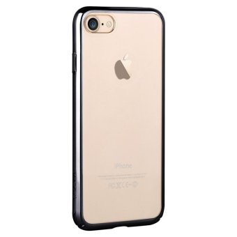DEVIA Glimmer Series Plating PC Case for iPhone 7 with Tempered Glass Screen Film - Black - intl