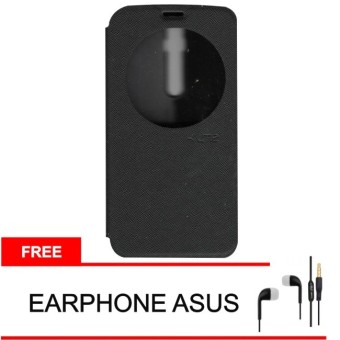 Ume Flipcover Asus Zenfone 2 ZE 550ML ZE 551ML - Hitam + Free Earphone Asus