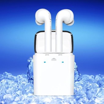 DACOM TWS True Wireless Bluetooth 4.2 Double Earphones + 400mAh Charge Box - White - intl