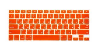 HRH Russian Silicone US Keyboard Cover Skin for Apple Macbook Pro Retina 13 15 17 MAC Air 13 (Orange)