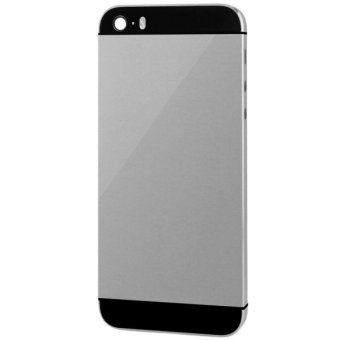 Full Housing Alloy Replacement Back Cover with Mute Button + Power Button + Volume Button + Nano SIM Card Tray for iPhone 5S(Grey)