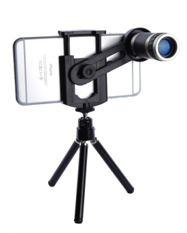 Universal 8X Zoom Lens Mobile Phone Telescope Tripod Mini Tripod And Case for Iphone/Samsung/Htc