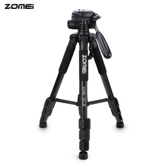 Zomei Q111 142.24 cm tas kamera tumpuan kaki tiga dengan aluminium (Hitam)