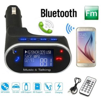 LCD Wireless Bluetooth Car Kit MP3 Player FM Transmitter Modulator Remote USB SD - intl