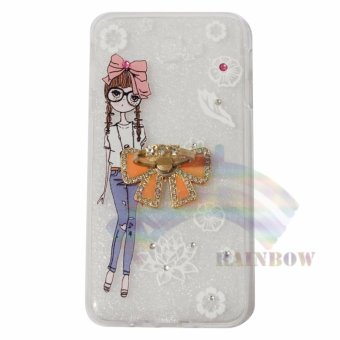 Rainbow Softcase For Samsung Galaxy A5 2017 A520 Softcase Motif + Pearl Fantasy Phone Holder Ring / Silicone Jelly Case / Case Flower / Case Beauty / Case Lukisan / Casing Unik / Softcase Ring / Casing Samsung - Girl Photographer + Holder Pita