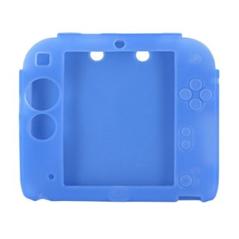 VAKIND karet silikon lembut kulit penutup Case dengan pelindung layar untuk Nintendo 2DS (biru)